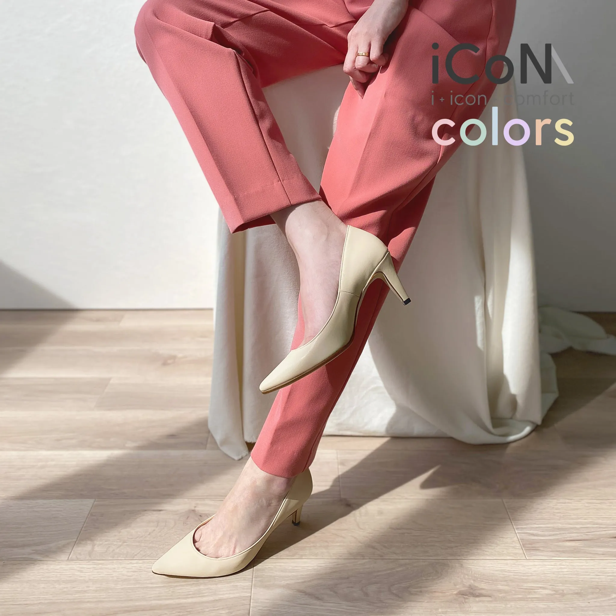 10% OFF: 2024SS: iCoN COLORS: Pointed Toe Smooth Pumps (C76533) Chai