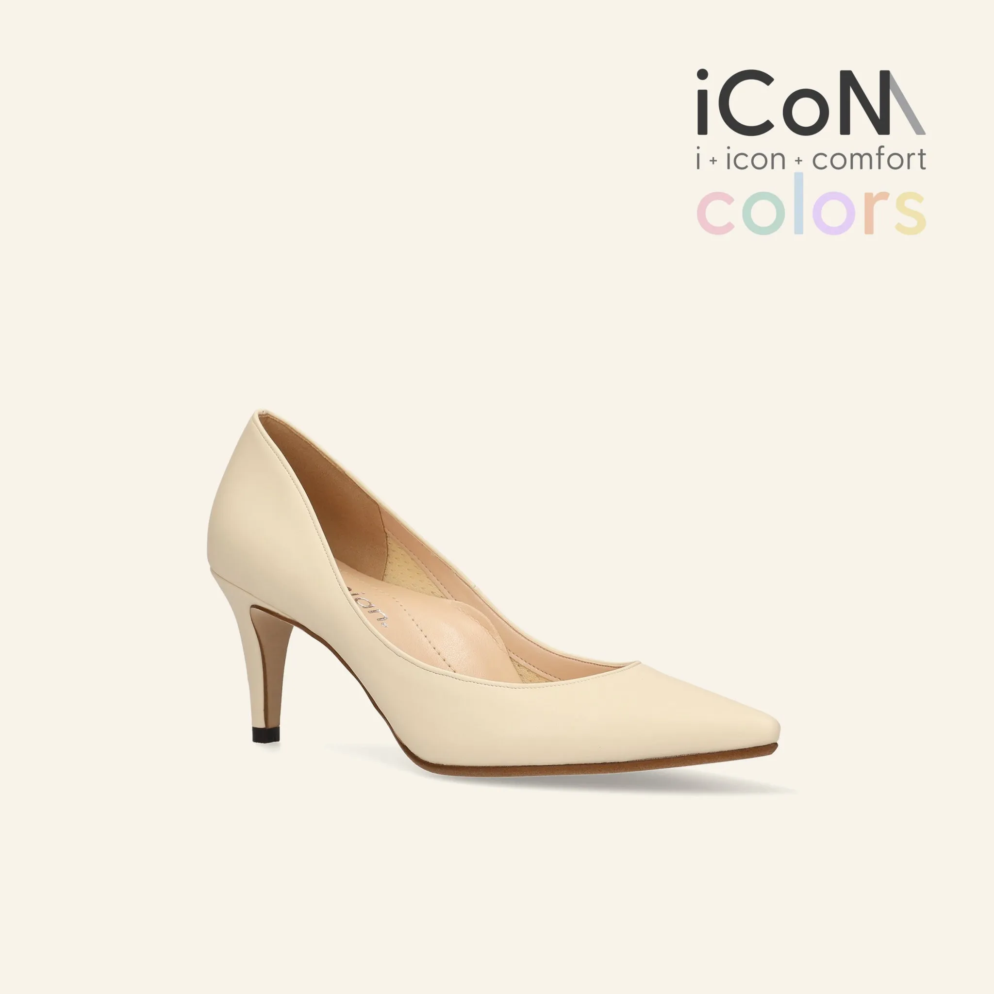 10% OFF: 2024SS: iCoN COLORS: Pointed Toe Smooth Pumps (C76533) Chai