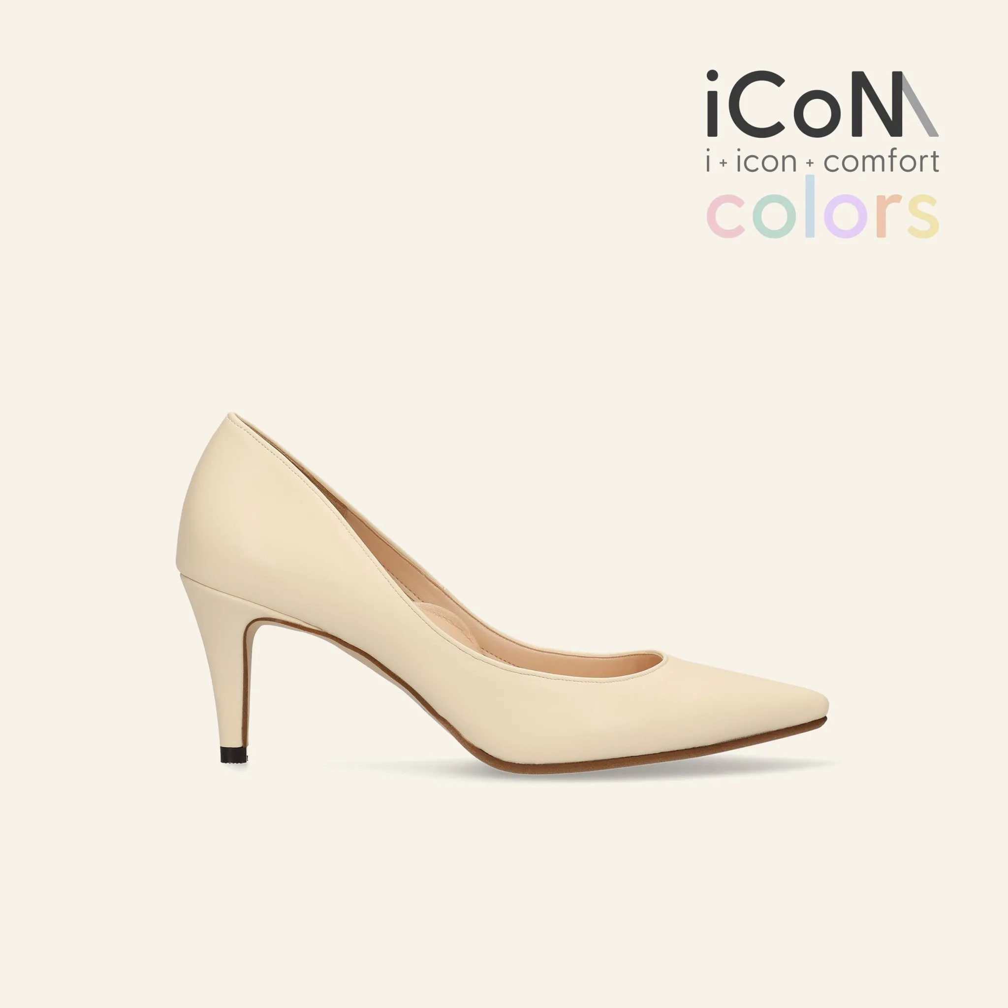 10% OFF: 2024SS: iCoN COLORS: Pointed Toe Smooth Pumps (C76533) Chai