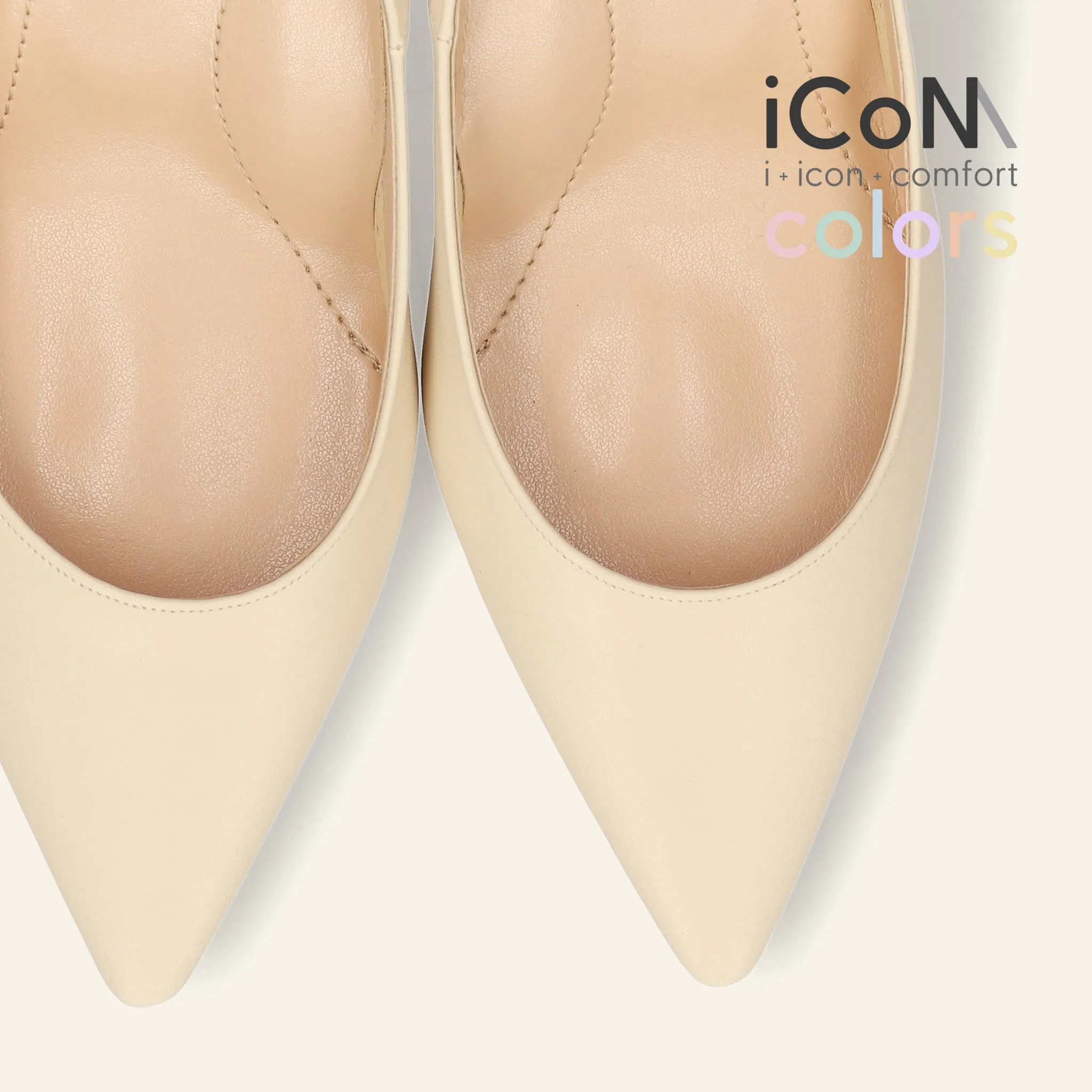 10% OFF: 2024SS: iCoN COLORS: Pointed Toe Smooth Pumps (C76533) Chai