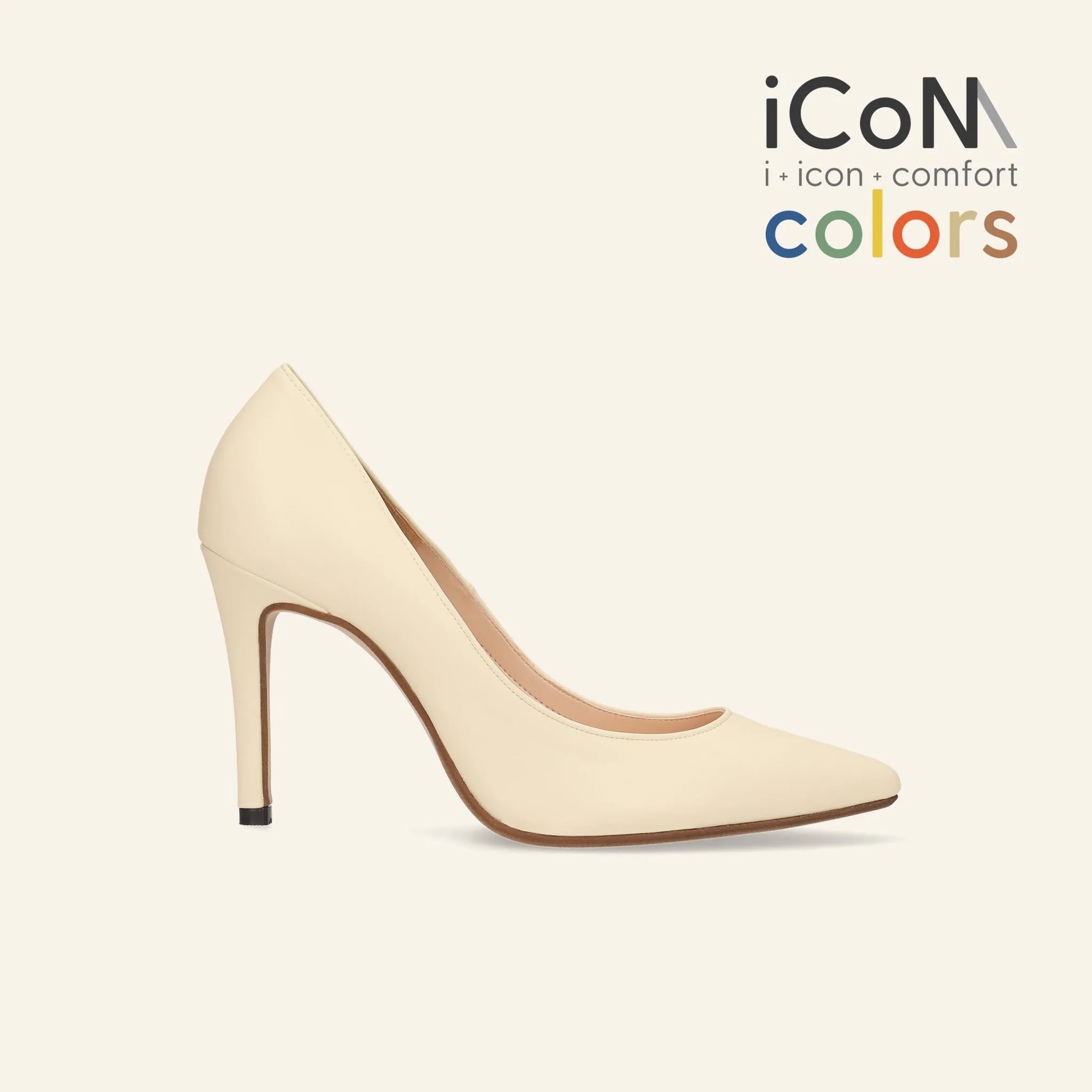 10% OFF: 2024SS: iCoN COLORS: Pointed Toe Smooth Pumps (C9043) Chai