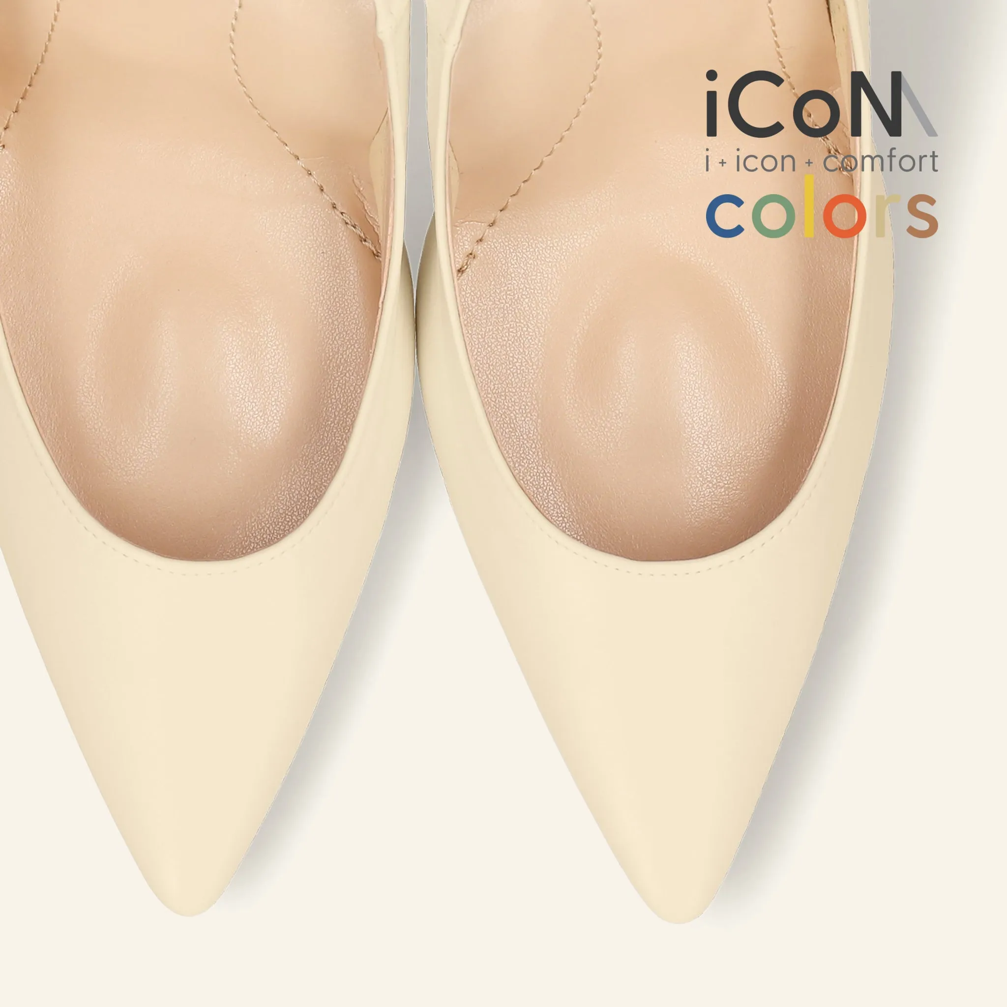 10% OFF: 2024SS: iCoN COLORS: Pointed Toe Smooth Pumps (C9043) Chai