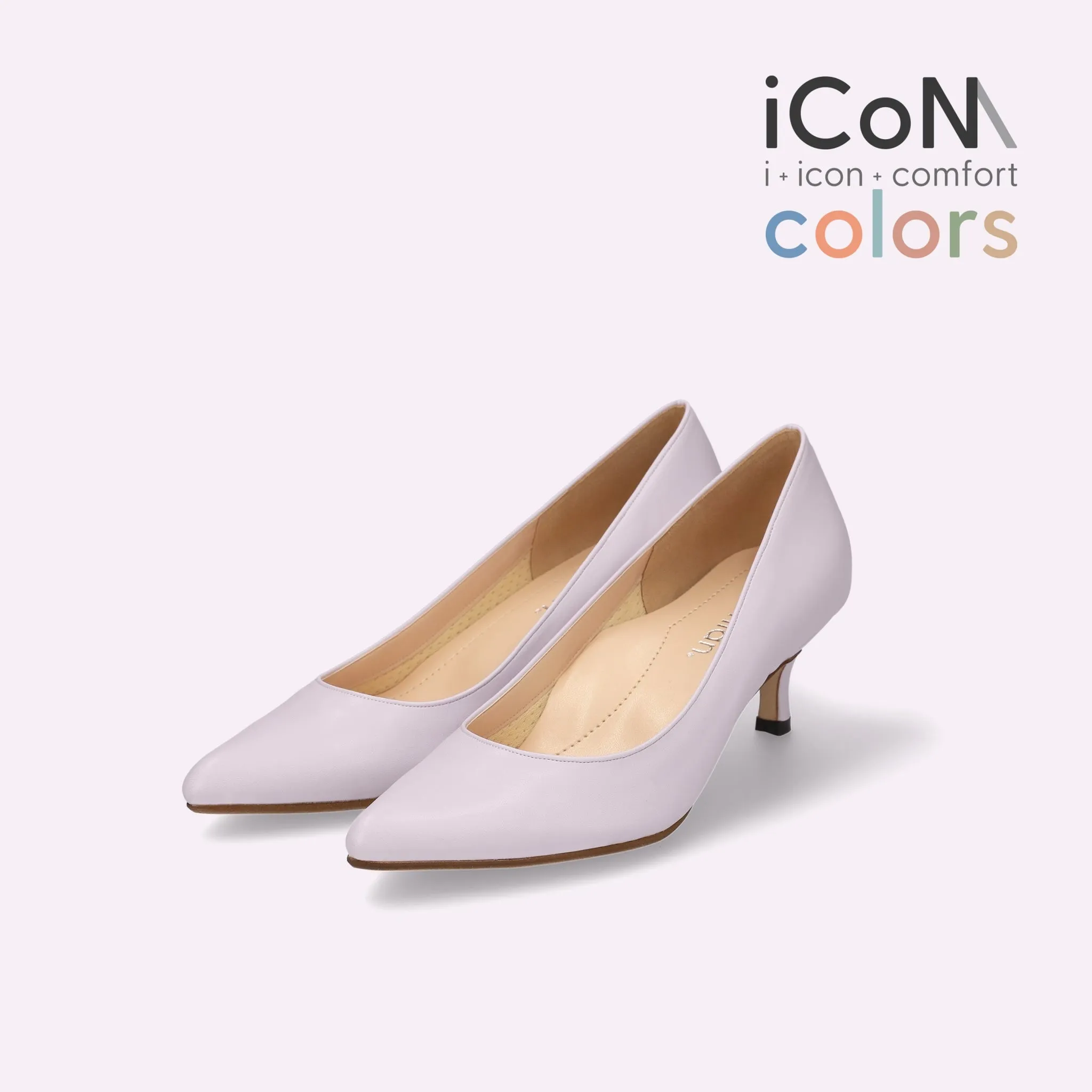 15% OFF: iCoN COLORS: Pointed Toe Smooth Pumps (C57173) Lavender