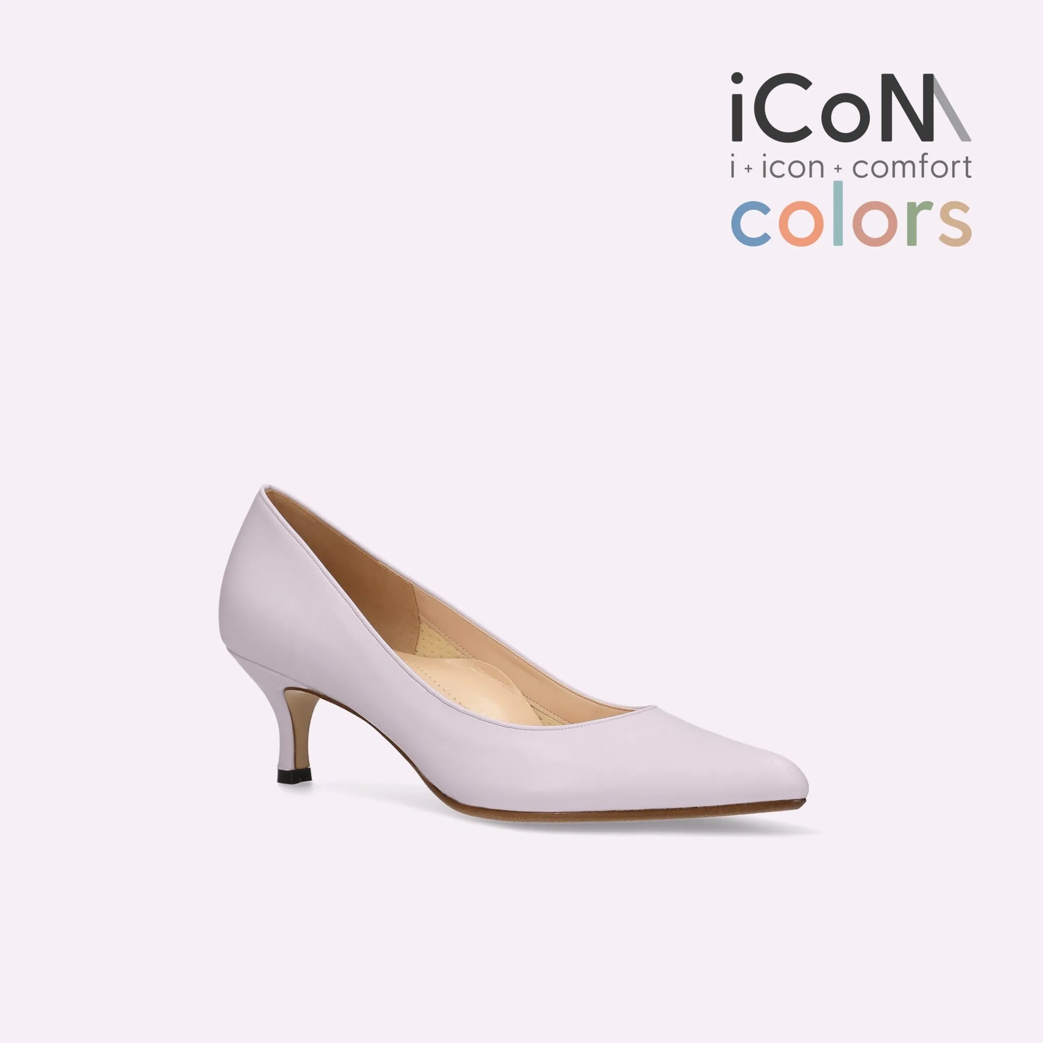 15% OFF: iCoN COLORS: Pointed Toe Smooth Pumps (C57173) Lavender