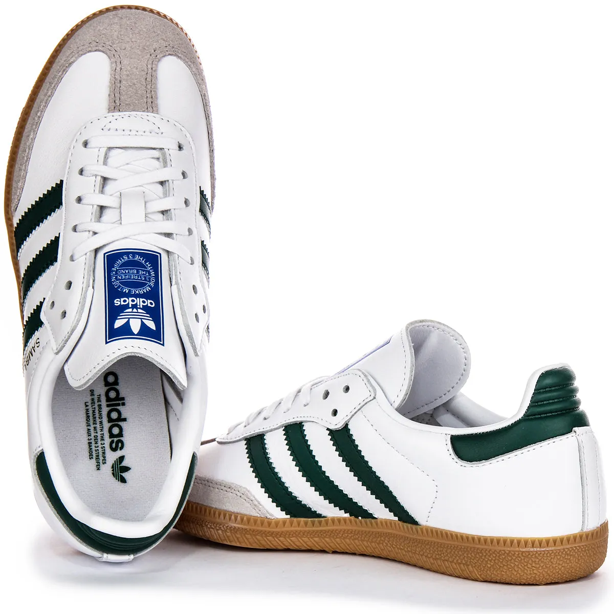 Adidas Samba OG J In White Green For Youth