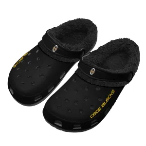 Adults Black Warm House Clog Winter Fur Lined Garden Slippers