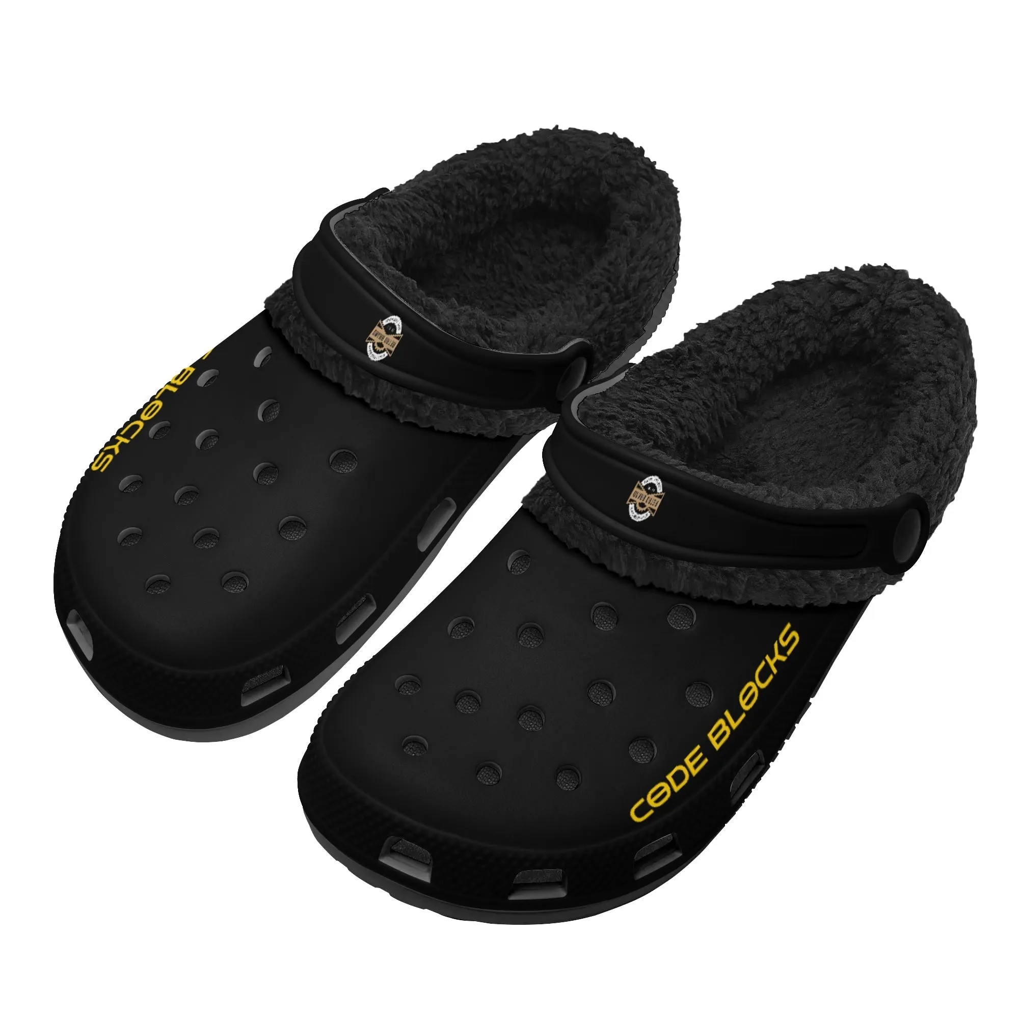 Adults Black Warm House Clog Winter Fur Lined Garden Slippers