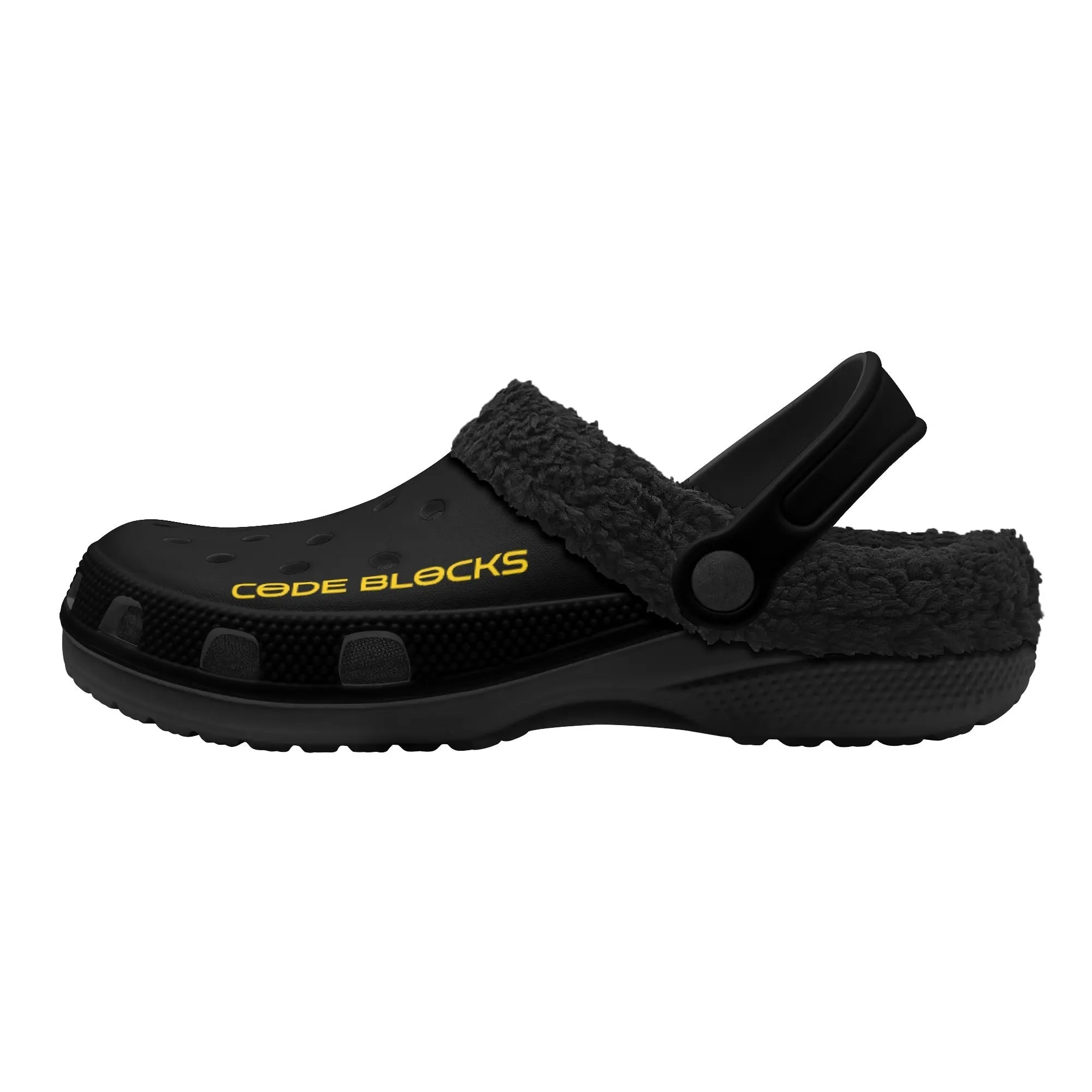 Adults Black Warm House Clog Winter Fur Lined Garden Slippers