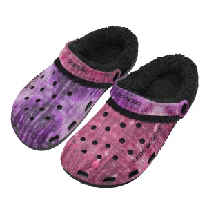 Adults Black Warm House Winter Fur Lined Garden Slippers