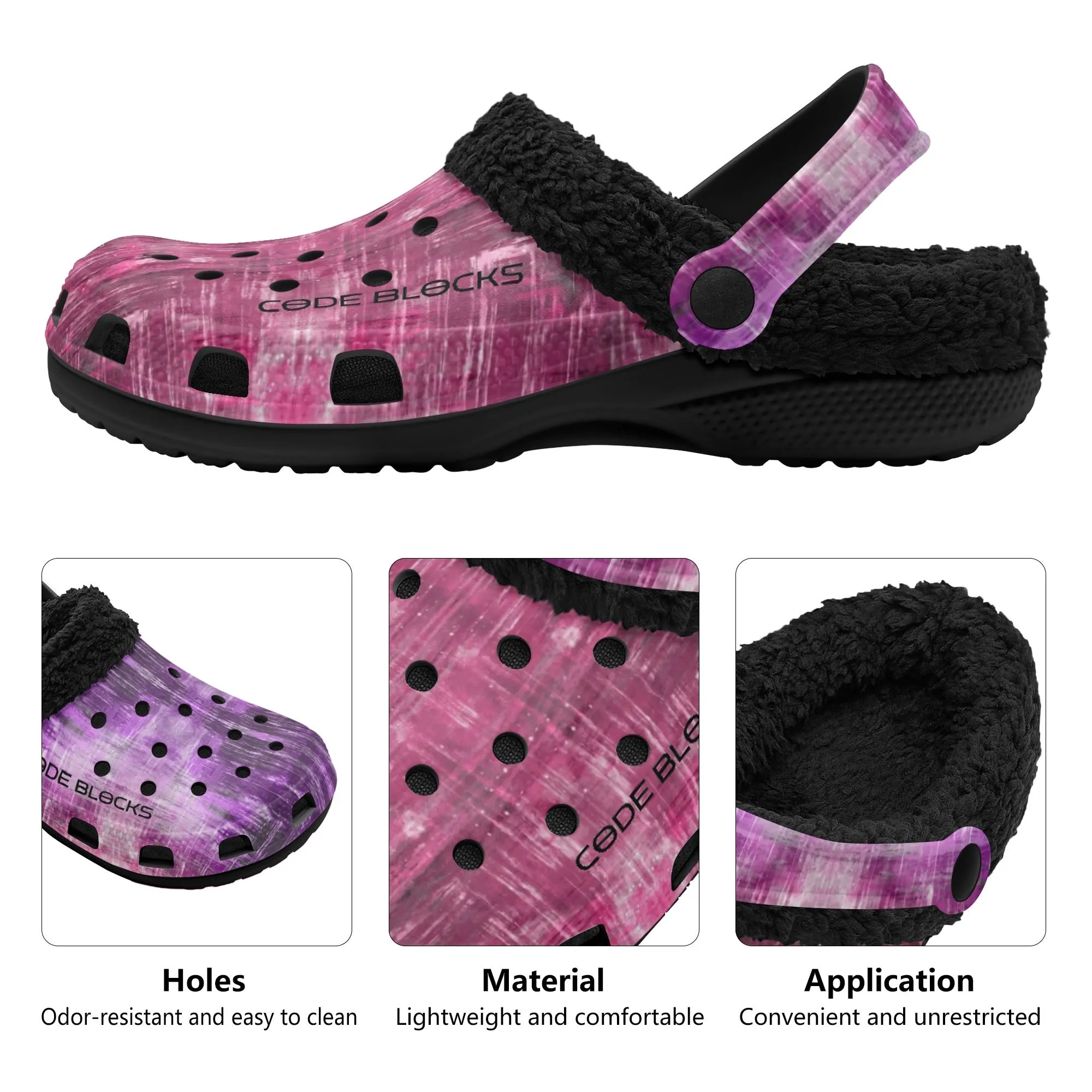 Adults Black Warm House Winter Fur Lined Garden Slippers