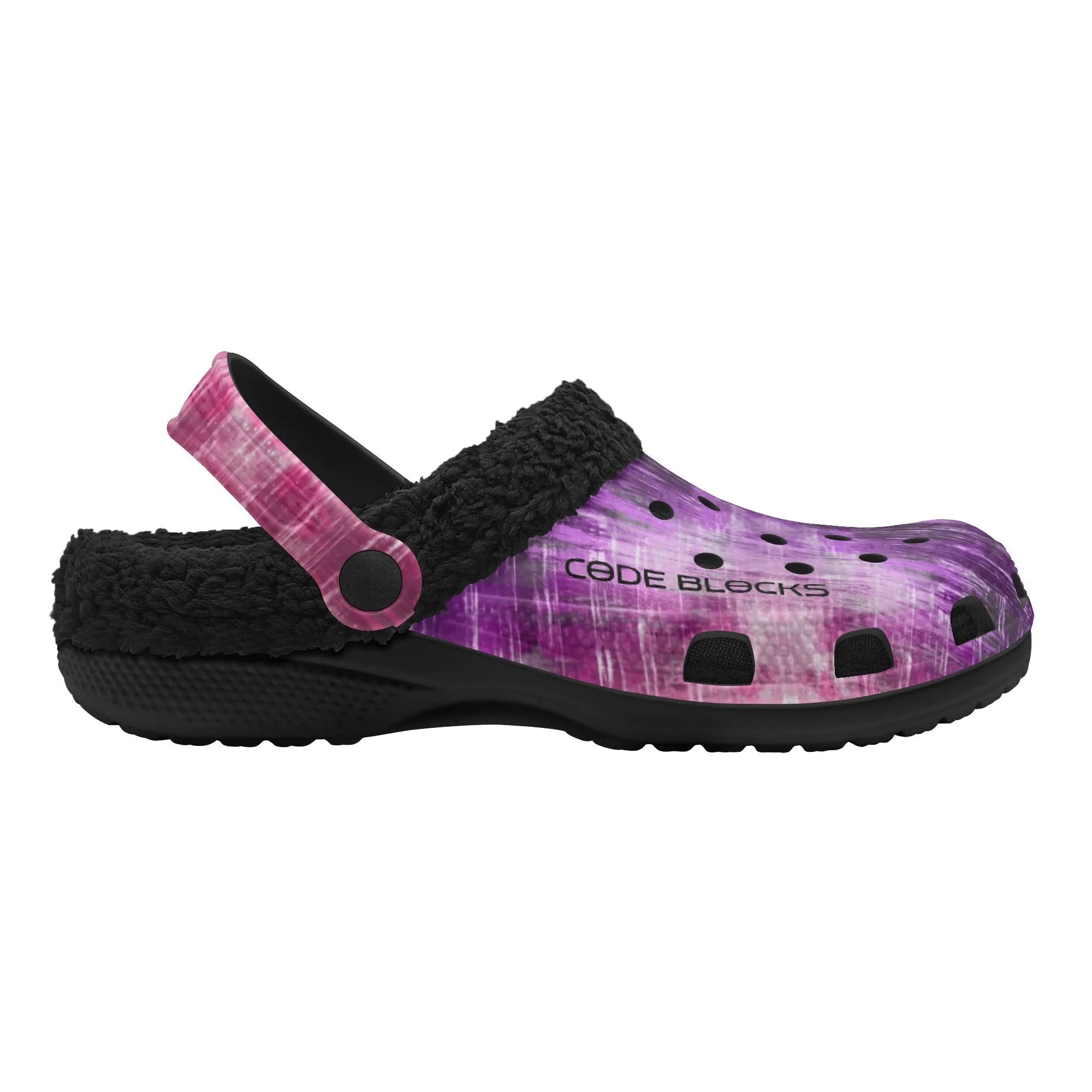 Adults Black Warm House Winter Fur Lined Garden Slippers