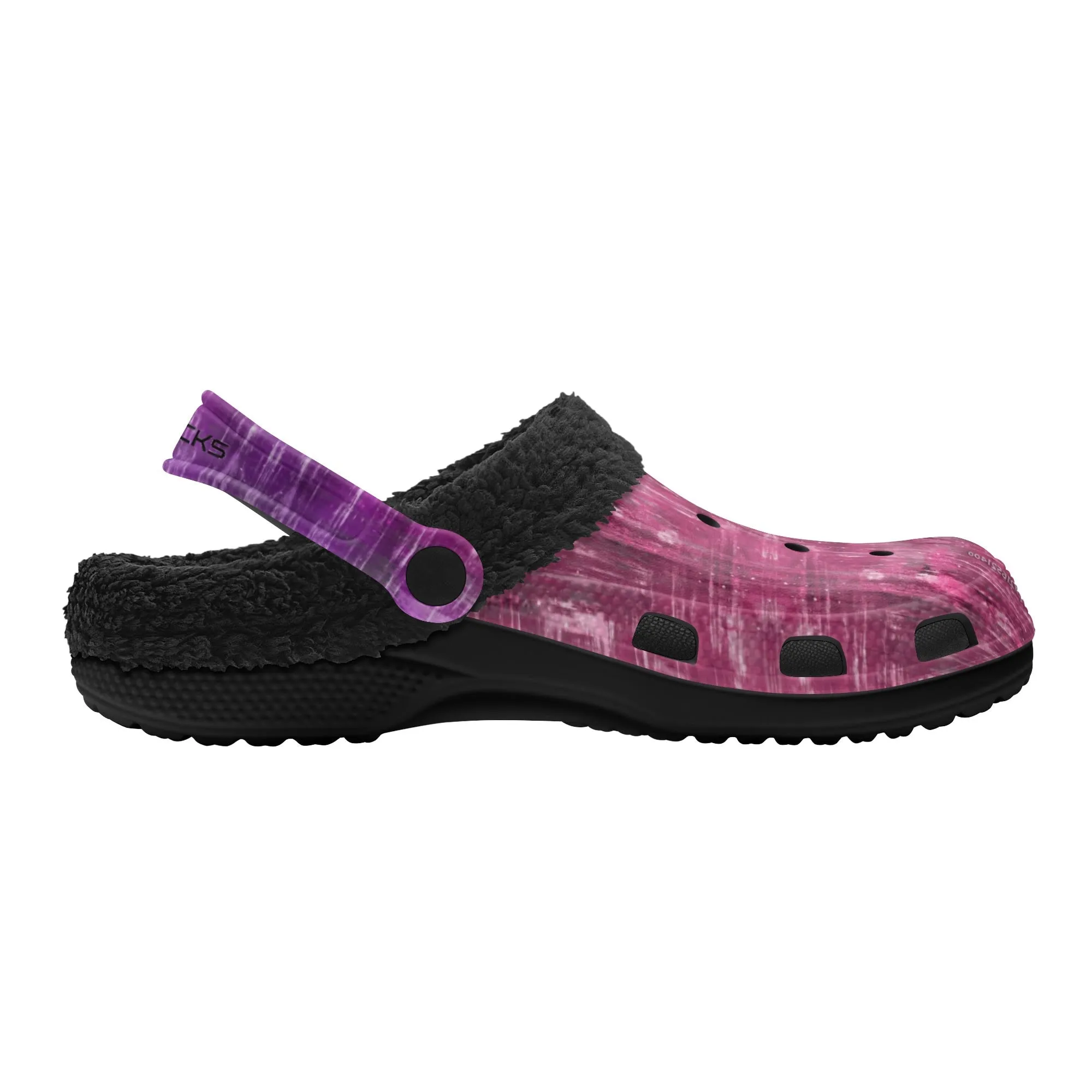 Adults Black Warm House Winter Fur Lined Garden Slippers