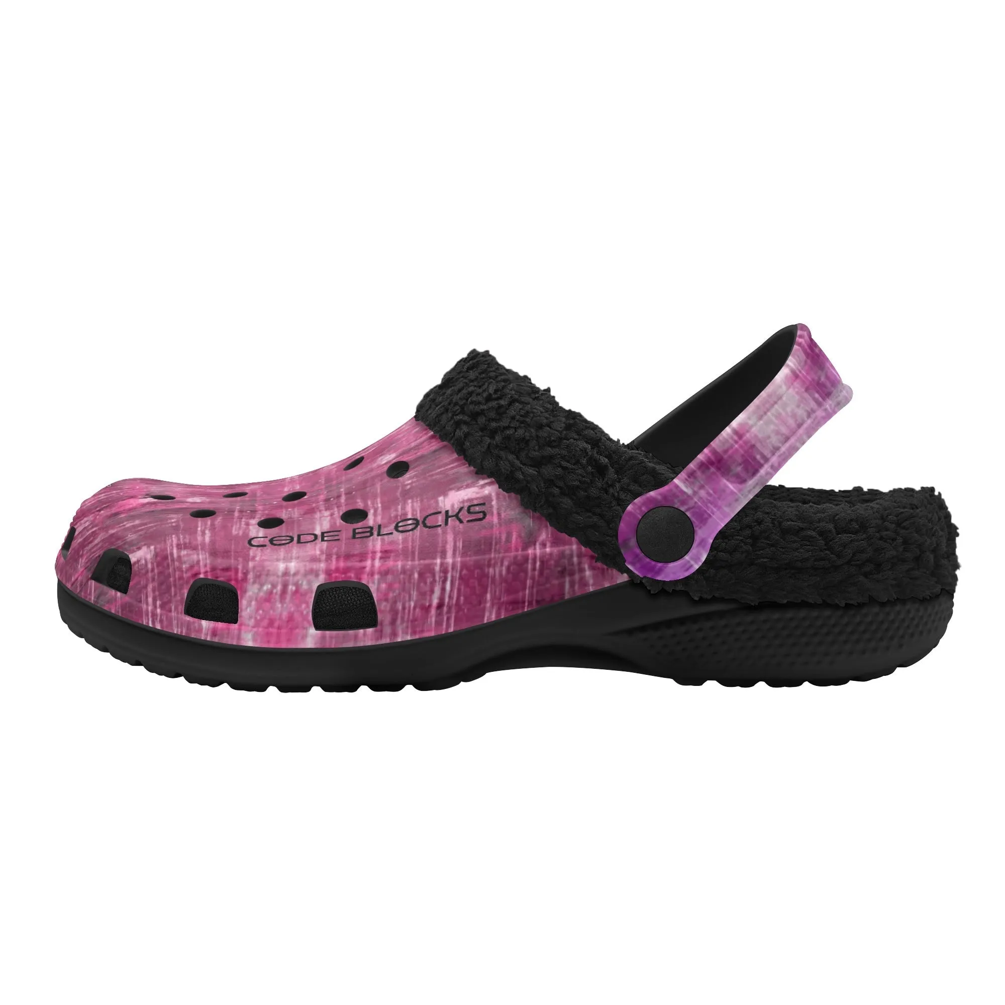 Adults Black Warm House Winter Fur Lined Garden Slippers