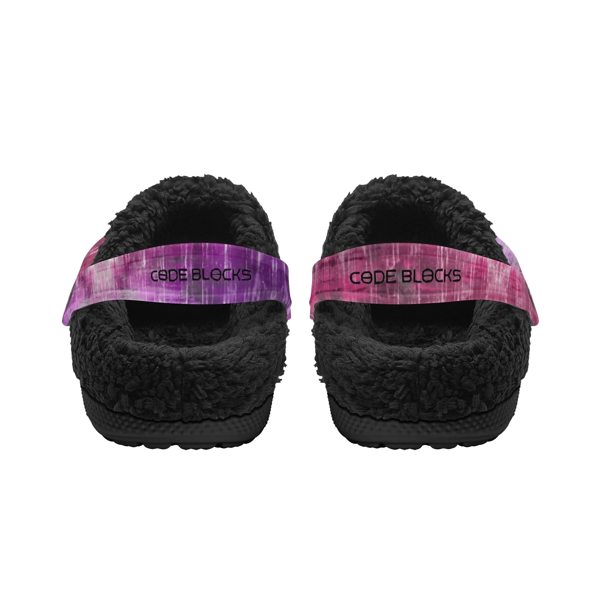 Adults Black Warm House Winter Fur Lined Garden Slippers