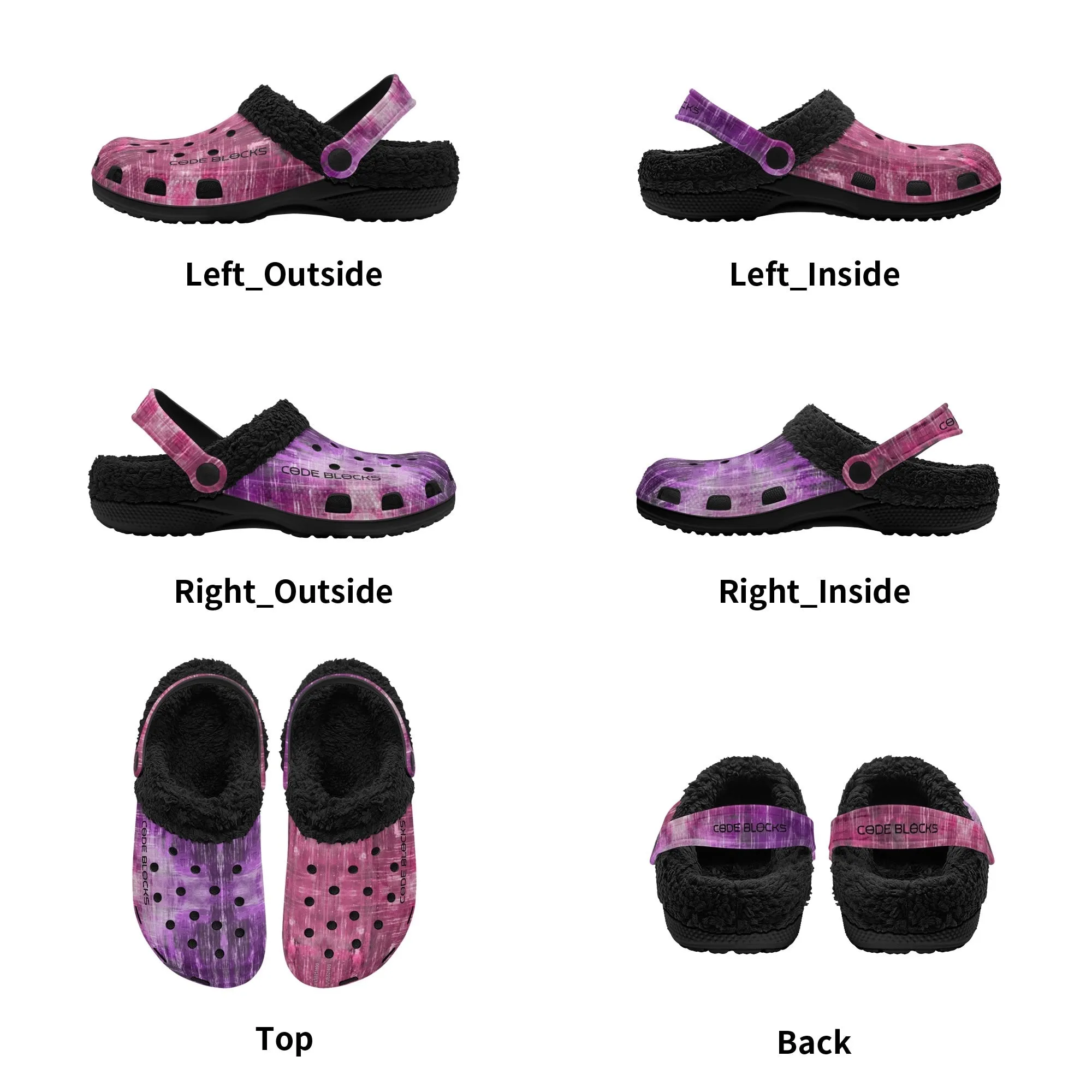 Adults Black Warm House Winter Fur Lined Garden Slippers