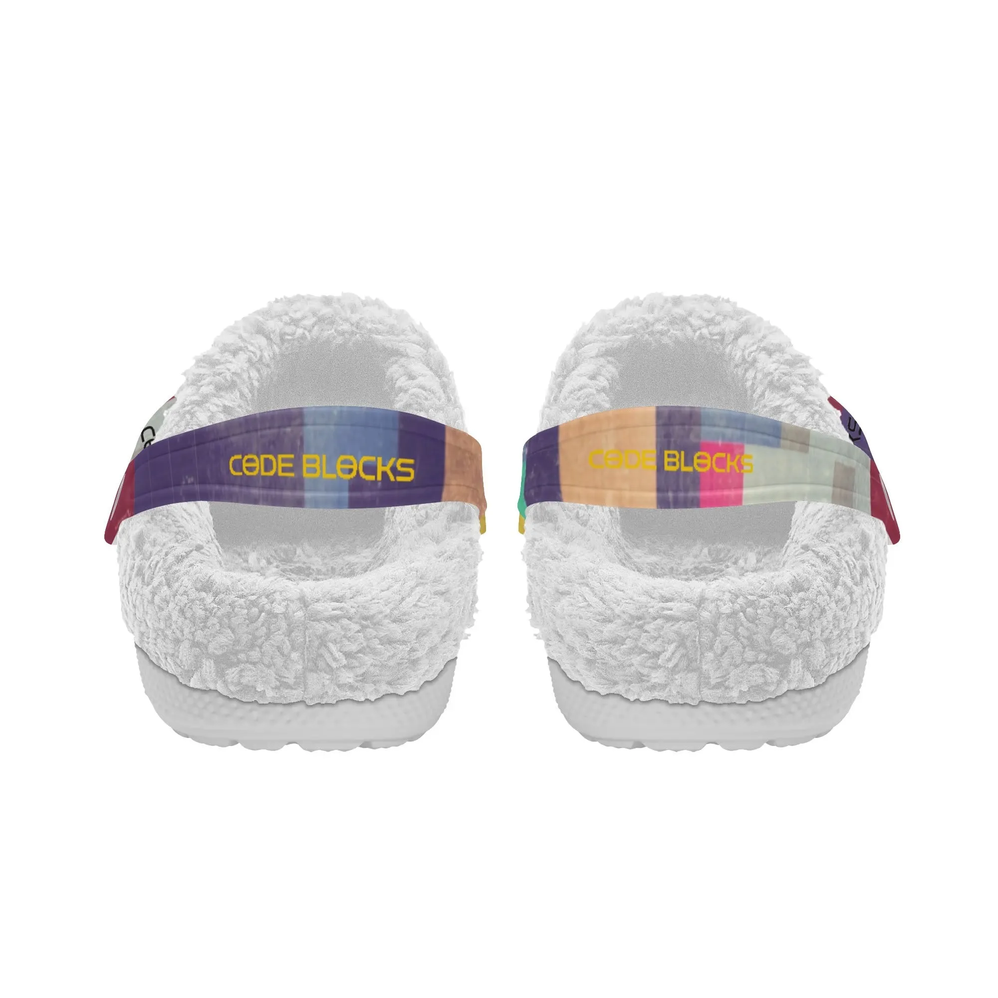 Adults White Warm House Clog Winter Fur Lined Garden Slippers