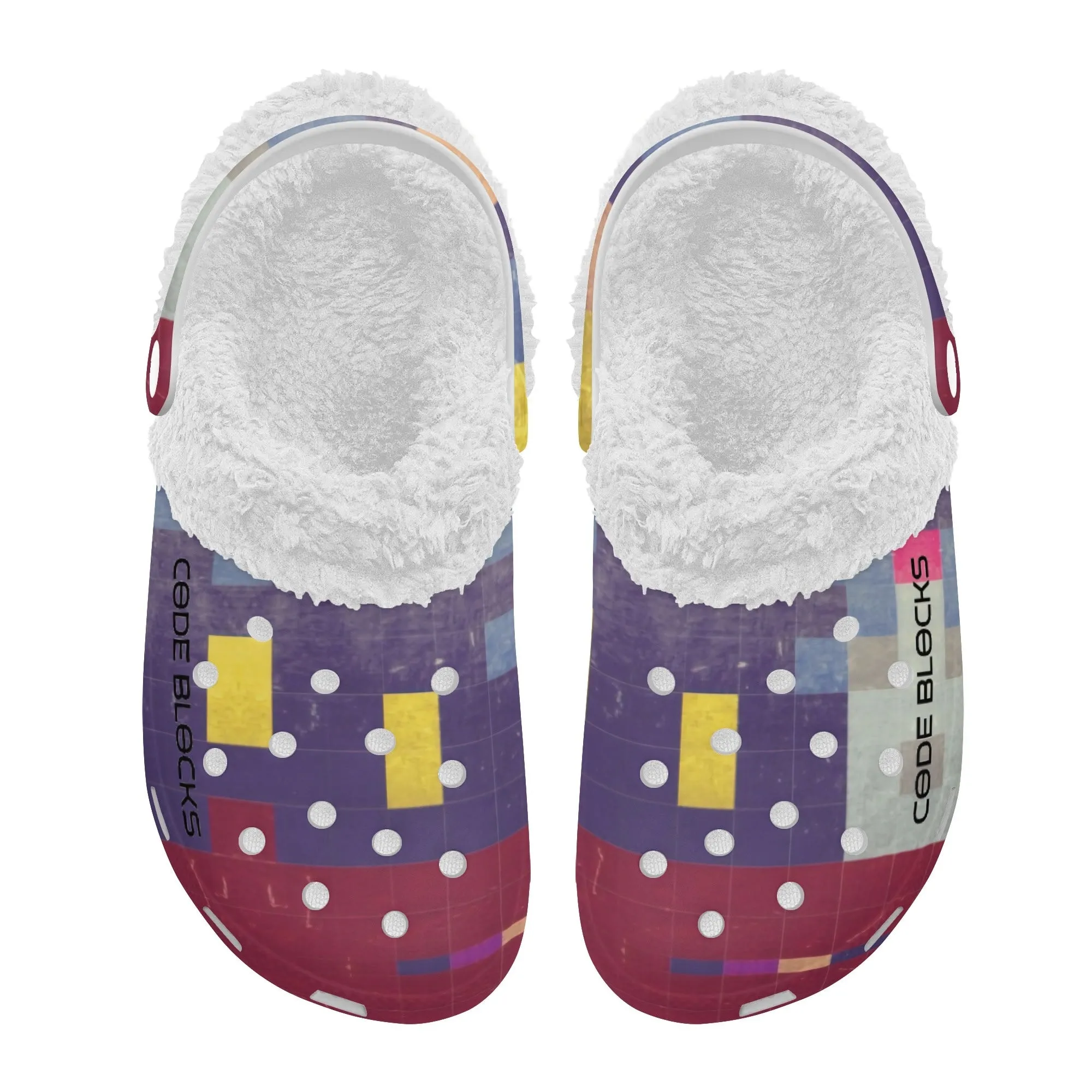 Adults White Warm House Clog Winter Fur Lined Garden Slippers
