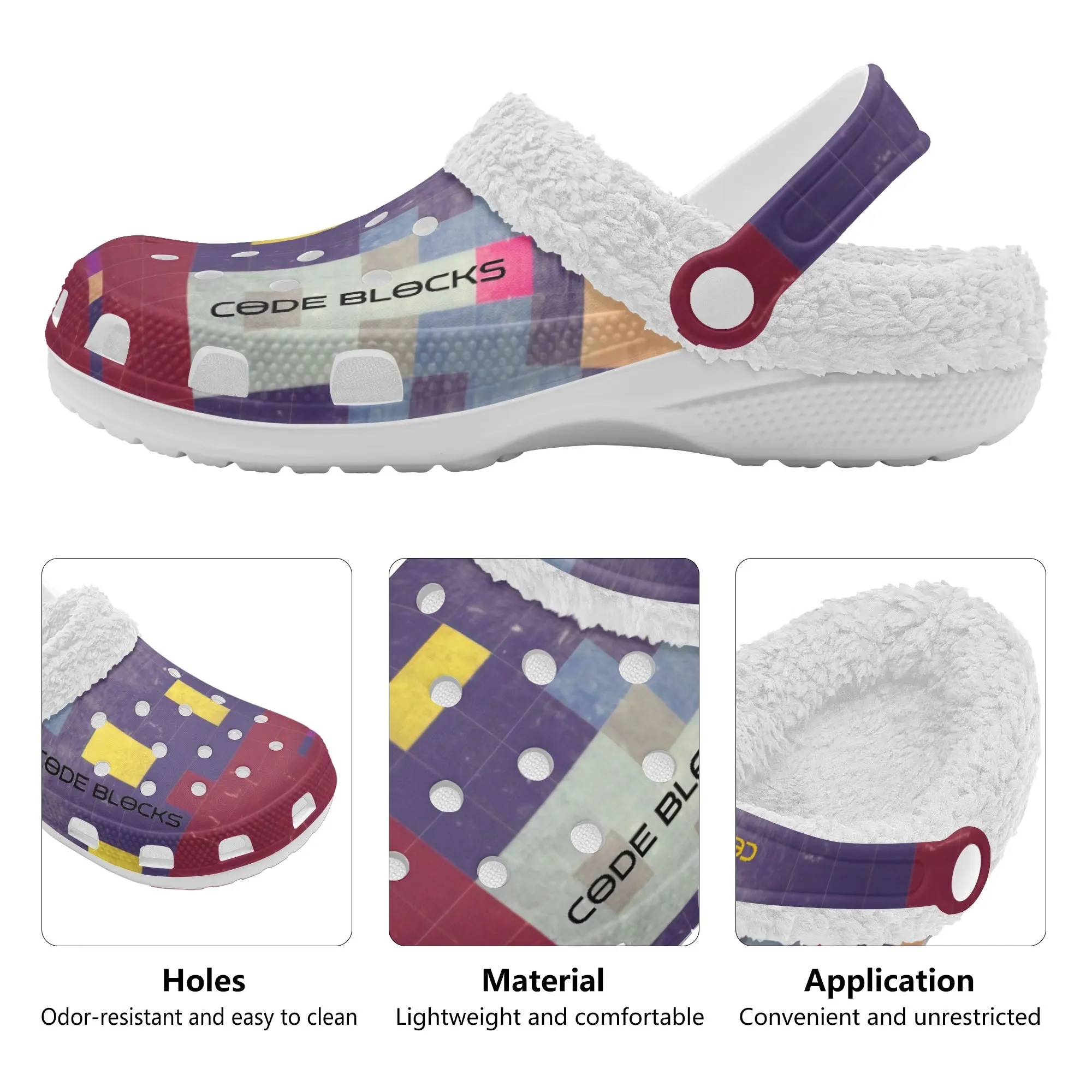 Adults White Warm House Clog Winter Fur Lined Garden Slippers