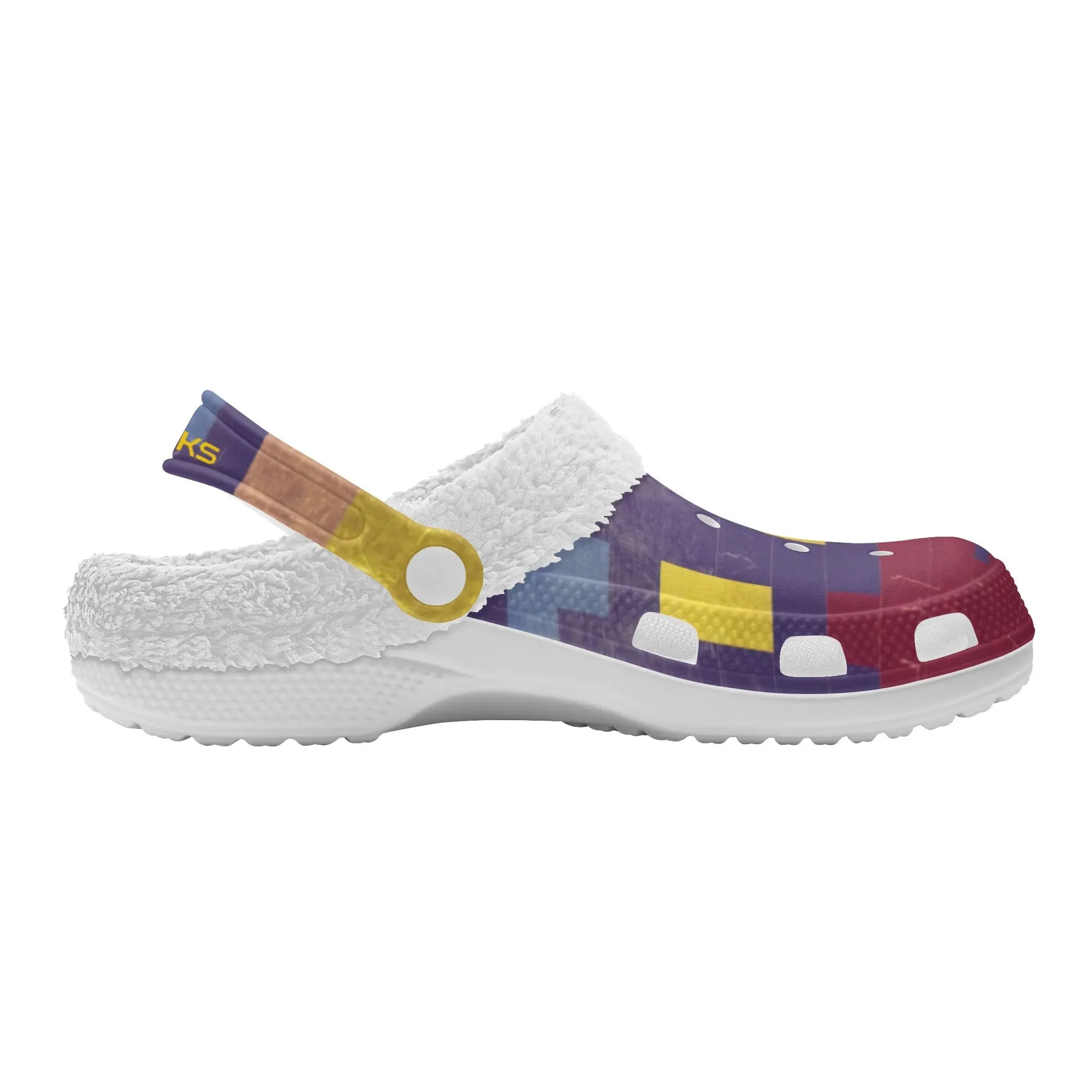 Adults White Warm House Clog Winter Fur Lined Garden Slippers