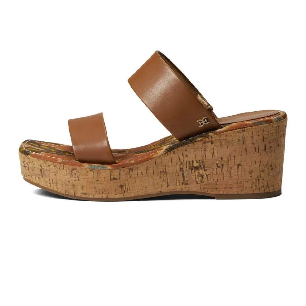 Alissa Tan Leather Wedge Sandals