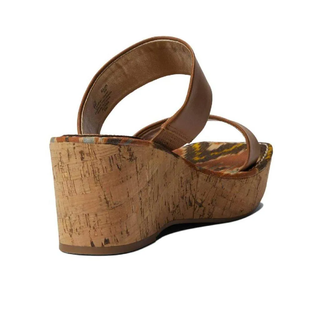 Alissa Tan Leather Wedge Sandals