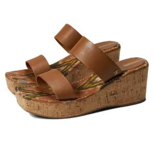 Alissa Tan Leather Wedge Sandals