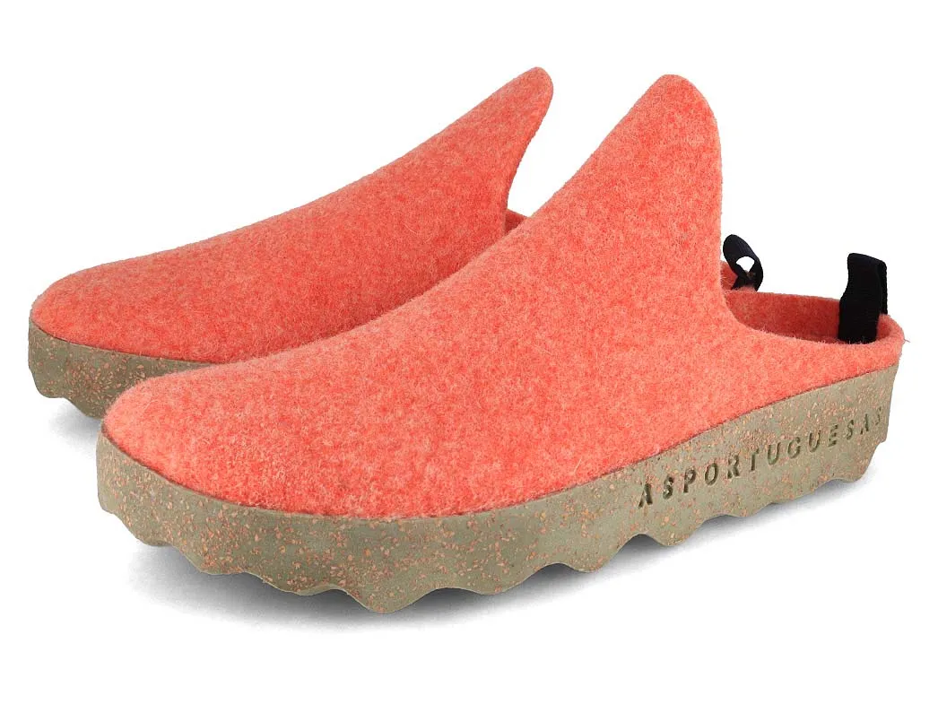 ASPORTUGUESAS Women Felt Clogs 'Come', orange