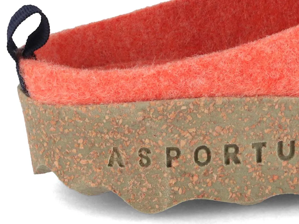 ASPORTUGUESAS Women Felt Clogs 'Come', orange