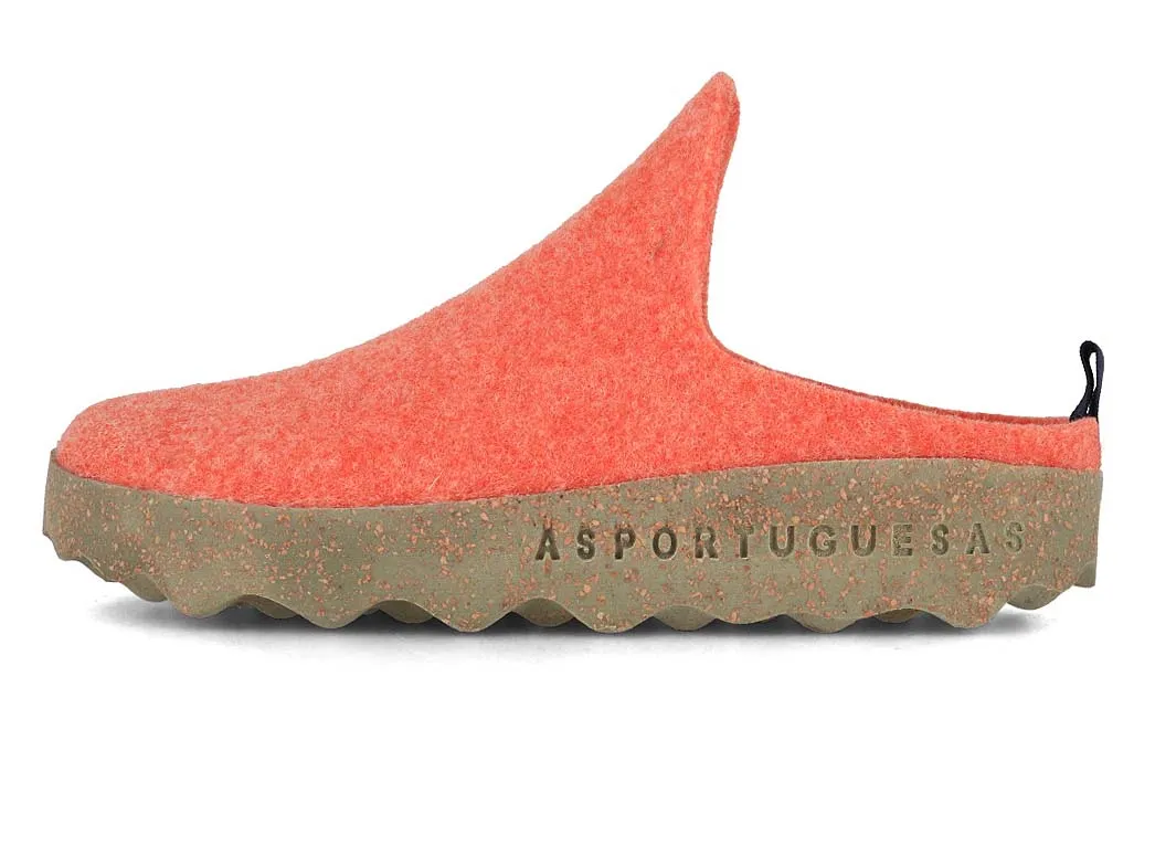ASPORTUGUESAS Women Felt Clogs 'Come', orange