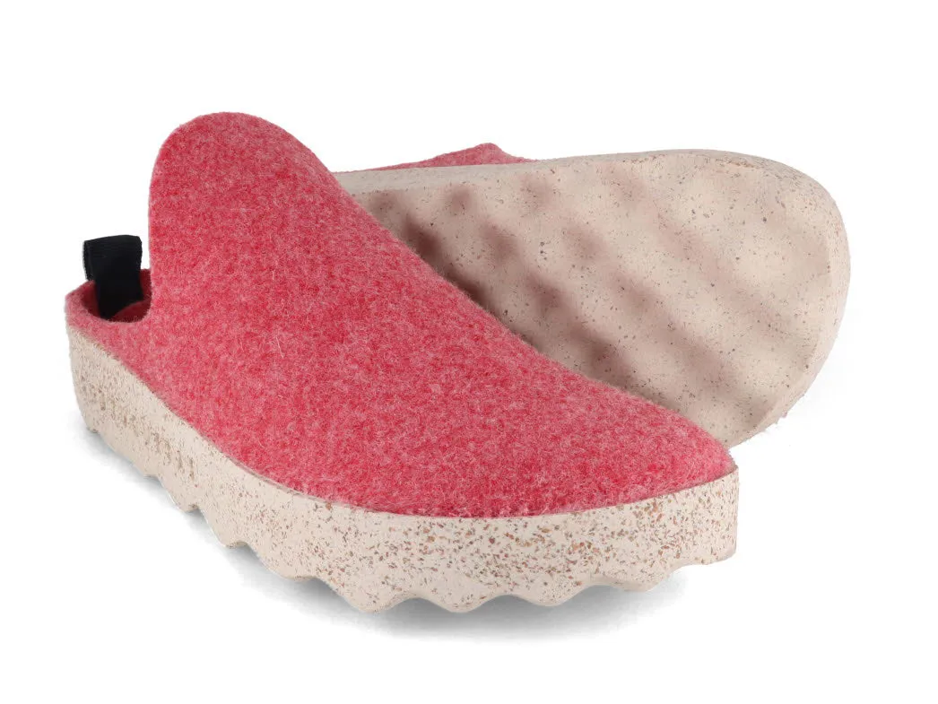 ASPORTUGUESAS Women Felt Clogs 'Come', red