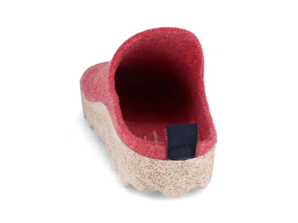 ASPORTUGUESAS Women Felt Clogs 'Come', red