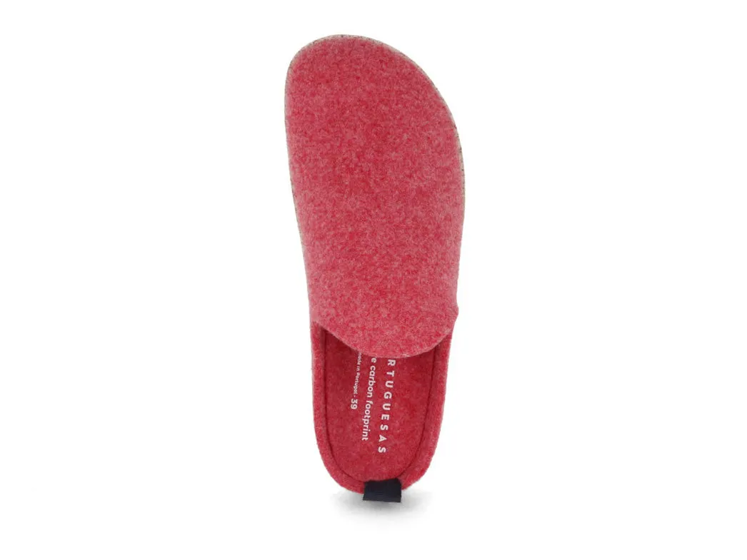 ASPORTUGUESAS Women Felt Clogs 'Come', red
