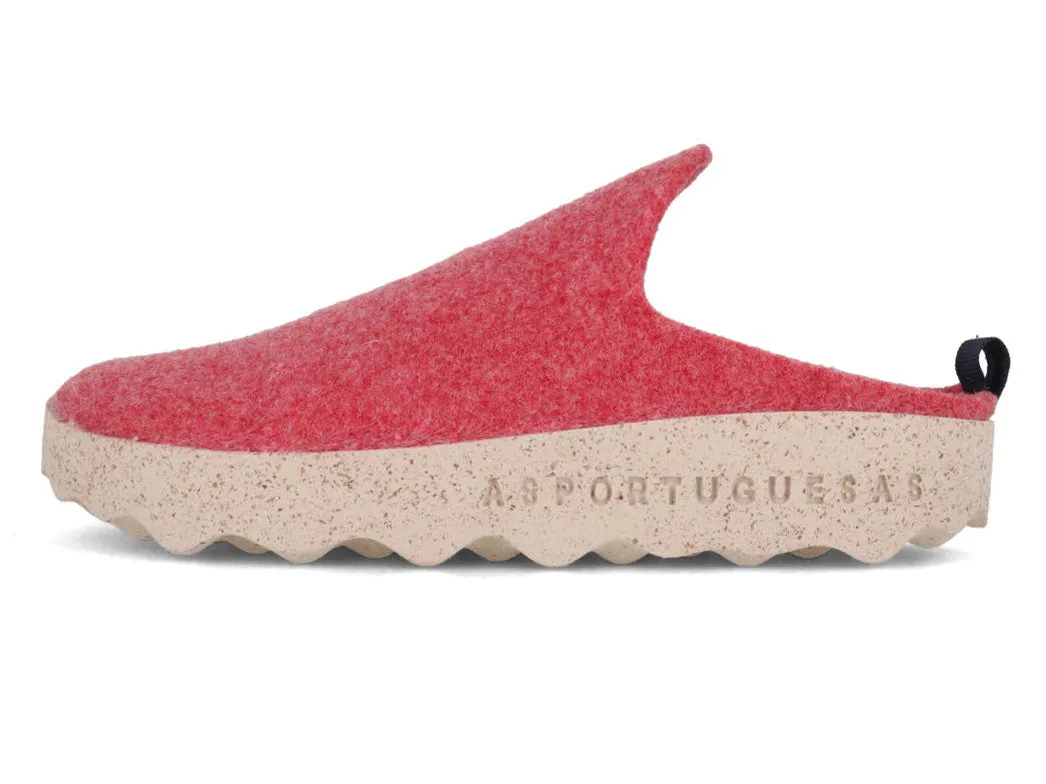 ASPORTUGUESAS Women Felt Clogs 'Come', red