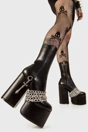 Awkward Lies Platform Ankle Boots