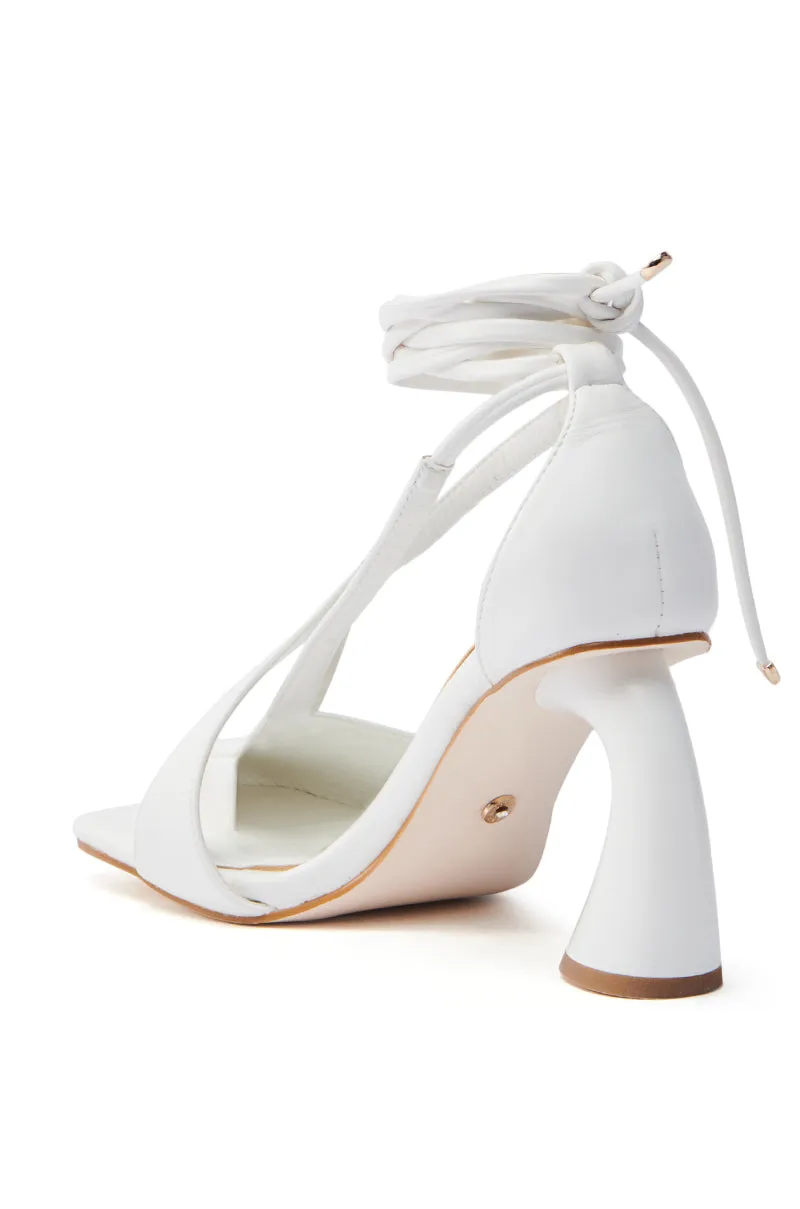 AZALEA WANG BUIKY WHITE OPEN TOE PUMP