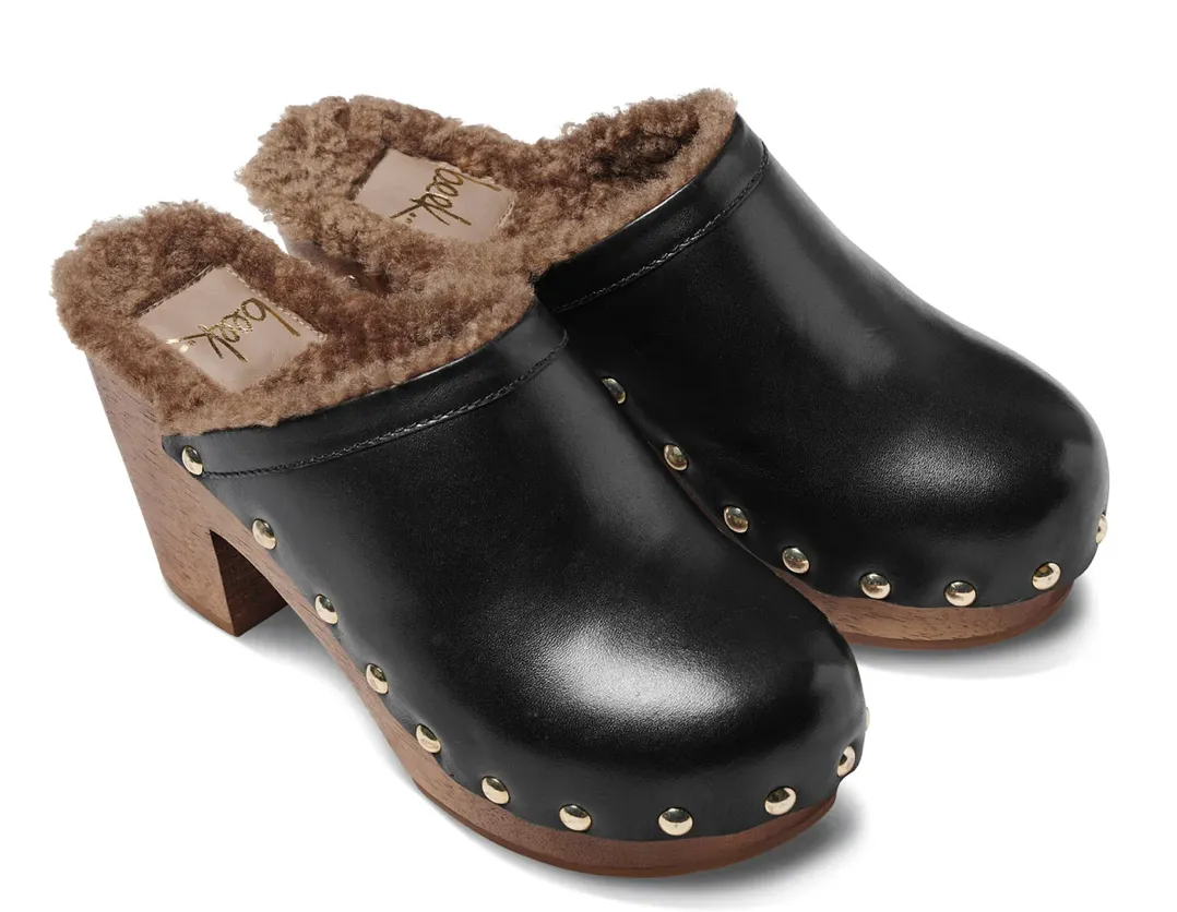 BEEK WOODPECKER SHEARLING CLOGS