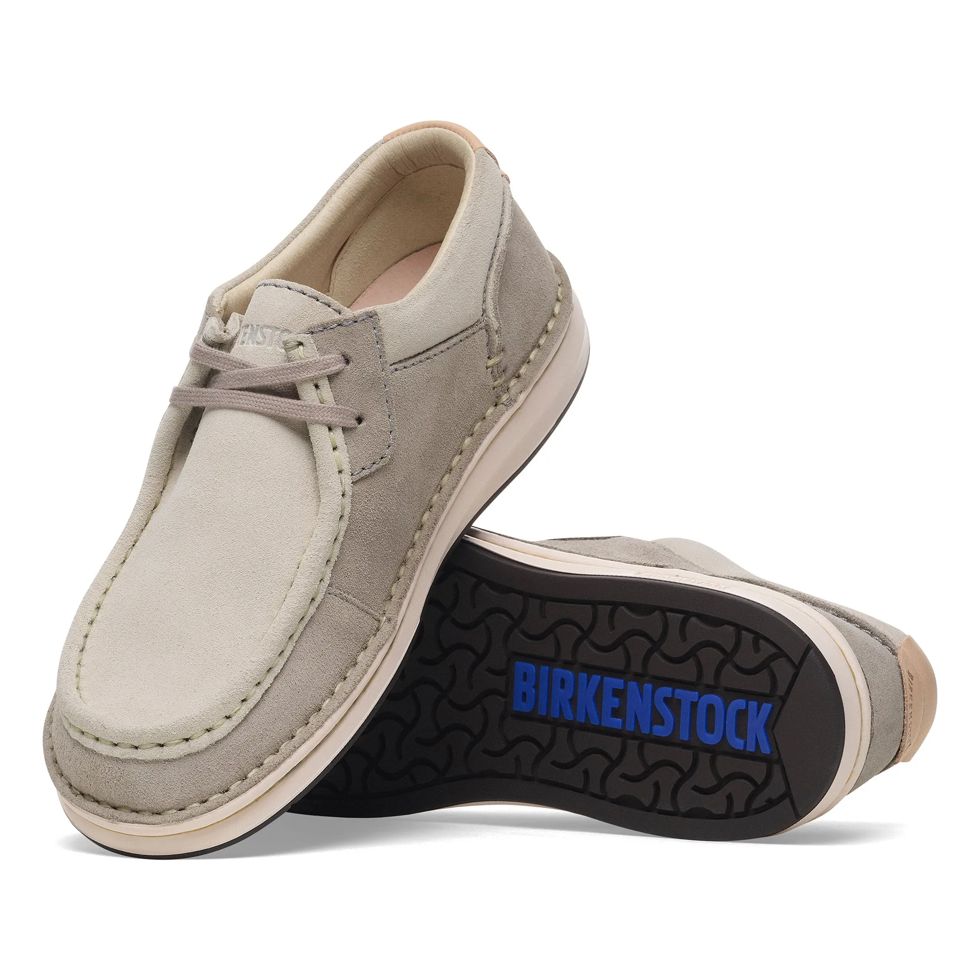 Birkenstock Pasadena stone coin/antique white suede