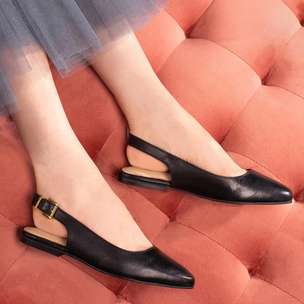 Black Demi Slingback Ballerinas