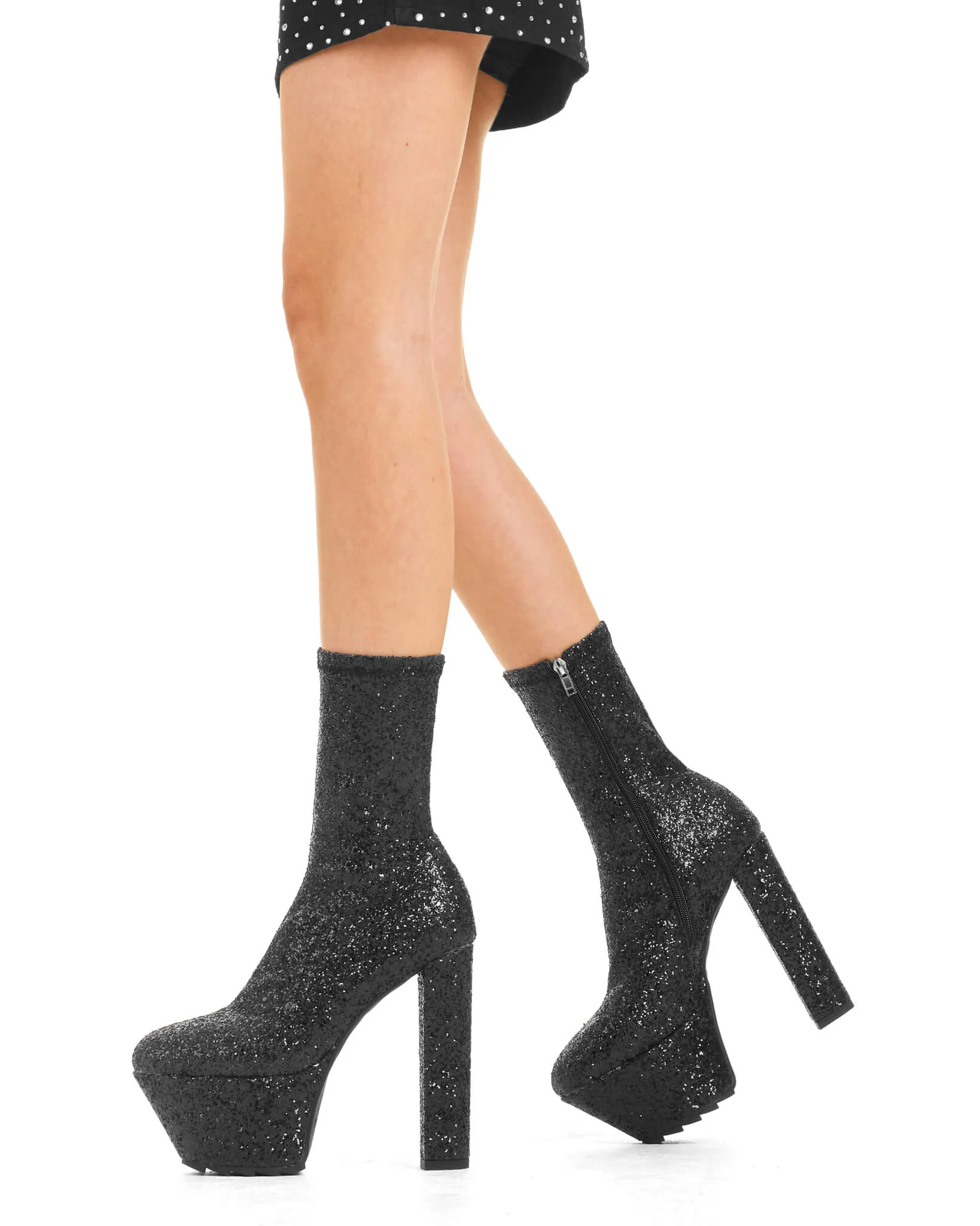 Bling Platform Ankle Boots