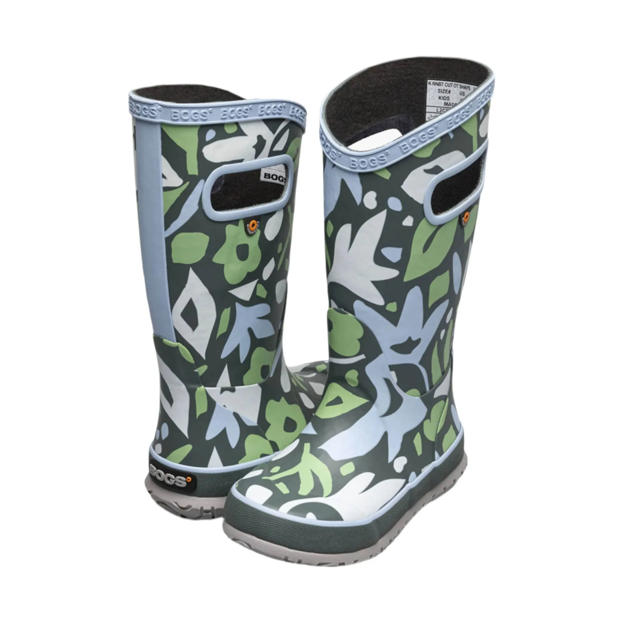 Bogs Kids' Cut Out Shapes Rain Boots - Dark Green Multi