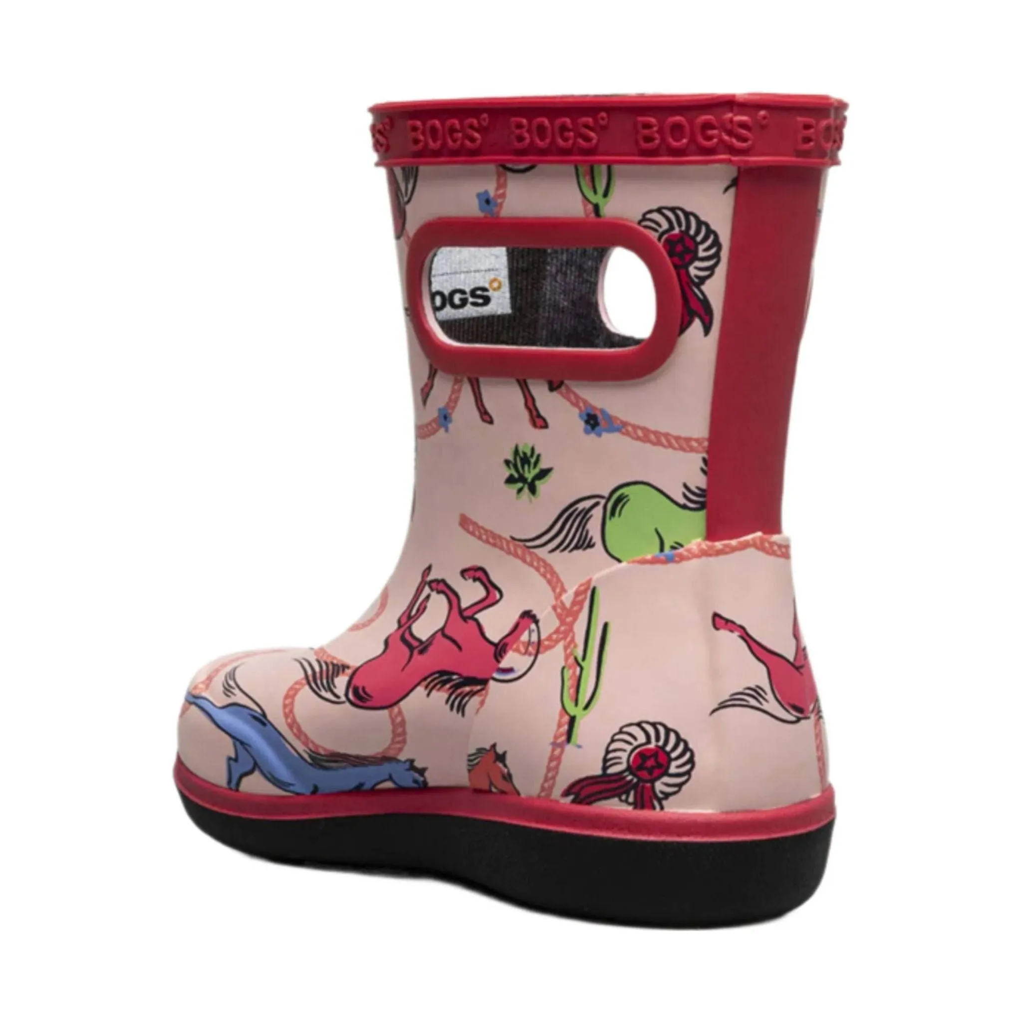 Bogs Kids' Skipper II Rodeo Horses Rain Boots - Pink Multi