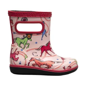 Bogs Kids' Skipper II Rodeo Horses Rain Boots - Pink Multi