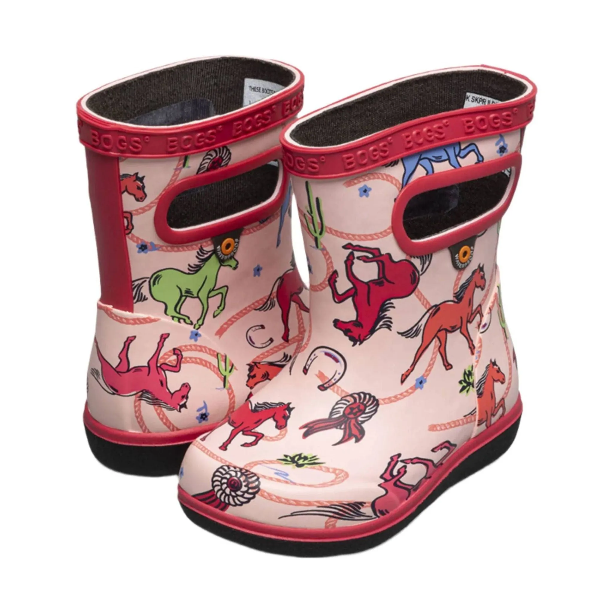 Bogs Kids' Skipper II Rodeo Horses Rain Boots - Pink Multi