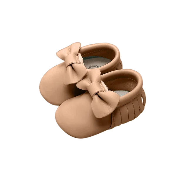 Bow Moccasins - Beige