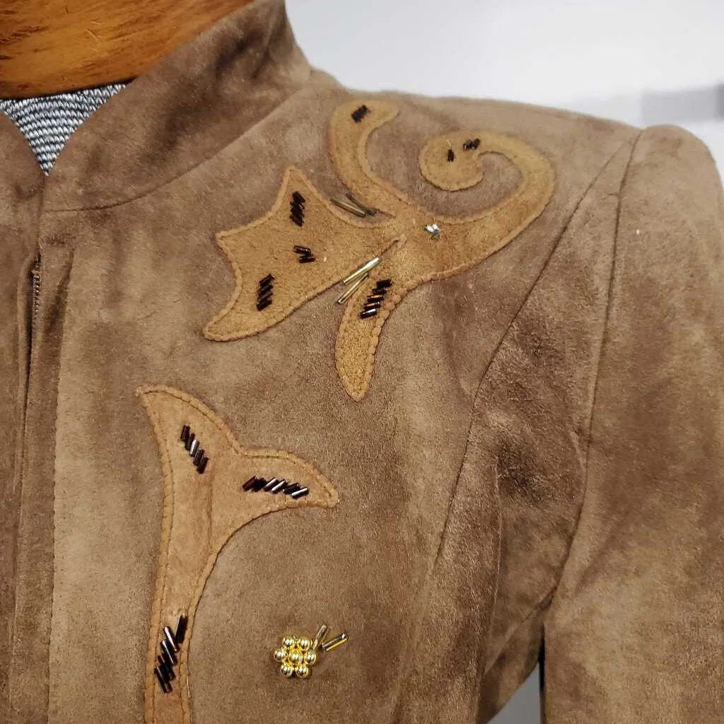 Brown and Tan Suede Western Top