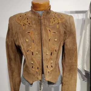 Brown and Tan Suede Western Top