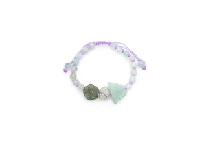 Burmese Jadeite 'Celebration of Life, Joy, Harmony & Peace' Children's Silk Bracelet