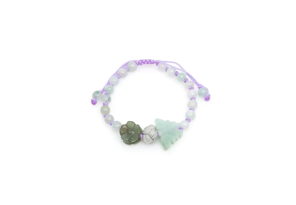Burmese Jadeite 'Celebration of Life, Joy, Harmony & Peace' Children's Silk Bracelet