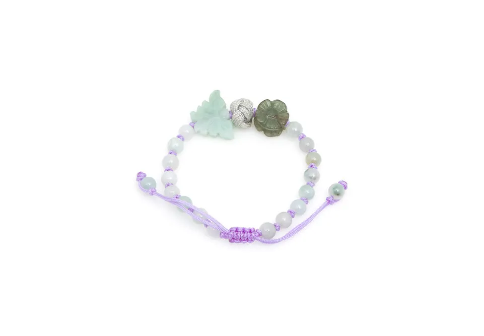 Burmese Jadeite 'Celebration of Life, Joy, Harmony & Peace' Children's Silk Bracelet