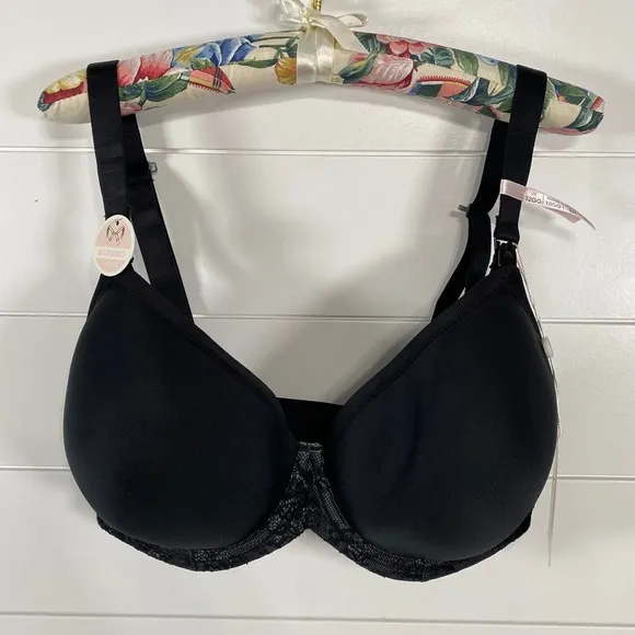 Cake Lingerie Womens Waffles Nursing Tshirt Bra 38E Black Full Coverage Support